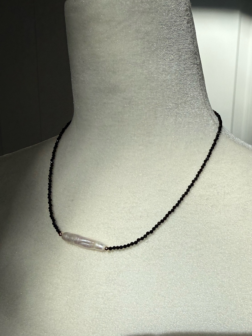 14K Gold Black Spinel & Biwa Pearl Necklace – NWT